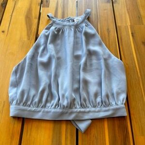 Wilfred Blue‎ Open Back Tie Halter Crop Tank Top Size Small